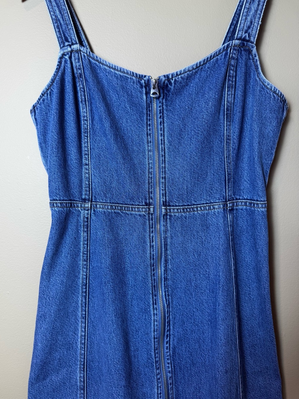 GAP UltraSoft Denim Zip-Front Maxi Dress Medium Wash Size M - Picture 4 of 15